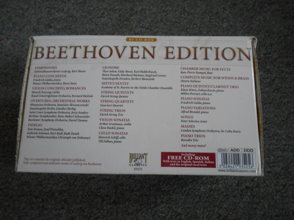 Ludwig van Beethoven - 多位藝術家 - Complete Works, 85 CDs - 多個標題 - CD 套裝 - 2001 #1.0