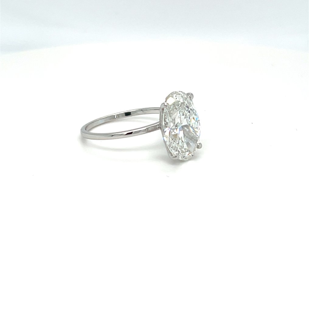 χωρίς τιμή ασφαλείας - Δαχτυλίδι - 14 καράτια Λευκός χρυσός -  3.03ct. tw. Διαμάντι (Εργαστηριακής καλλιέργειας) #1.0