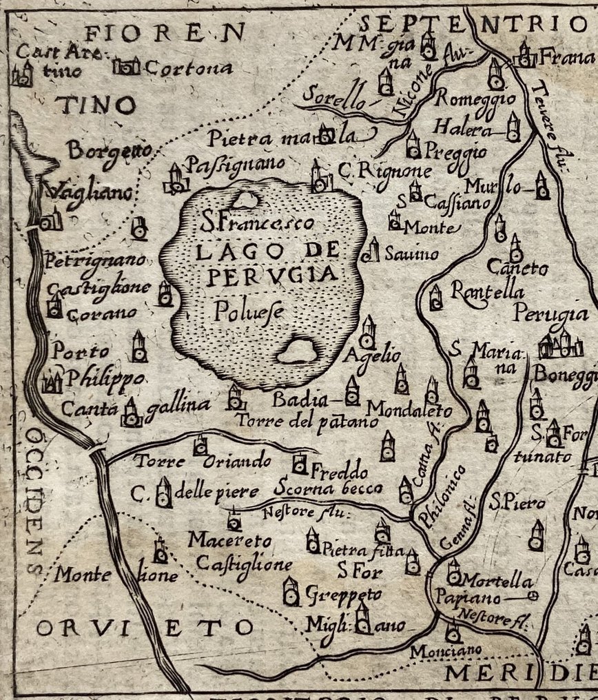 Italy - Umbria; Ortelius - Perusia ( Territorio di Perugia) - 1581-1600 #2.1