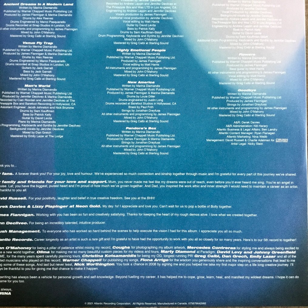 MARINA - Ancient Dreams In A Modern Land - Limited Edition, Green [Emerald Translucent] - LP 專輯（單個） - 彩色唱片 - 2022 #4.3