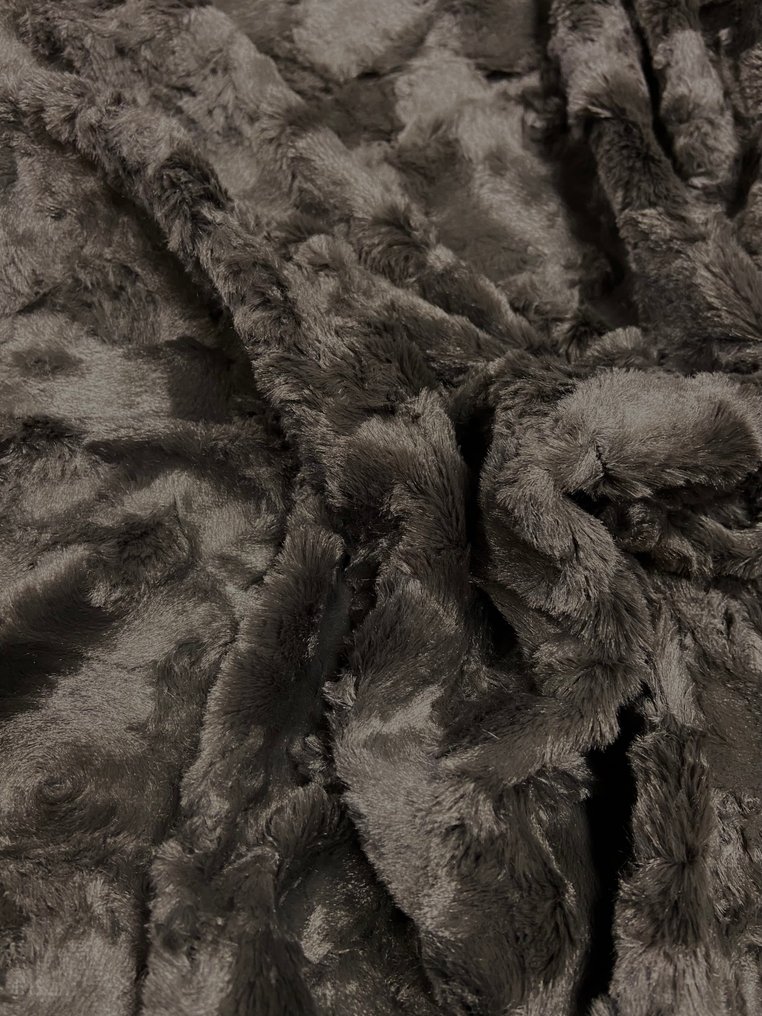 华丽且极其柔软的老鼠灰色毛绒外套 - 室內裝潢織物  - 500 cm - 150 cm #4.3