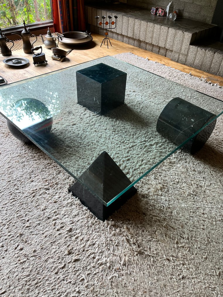 Casigliani - Lella Vignelli, Massimo Vignelli - Τραπέζι σαλονιού - Μεταφορά - Γυαλί, Πέτρα #3.2