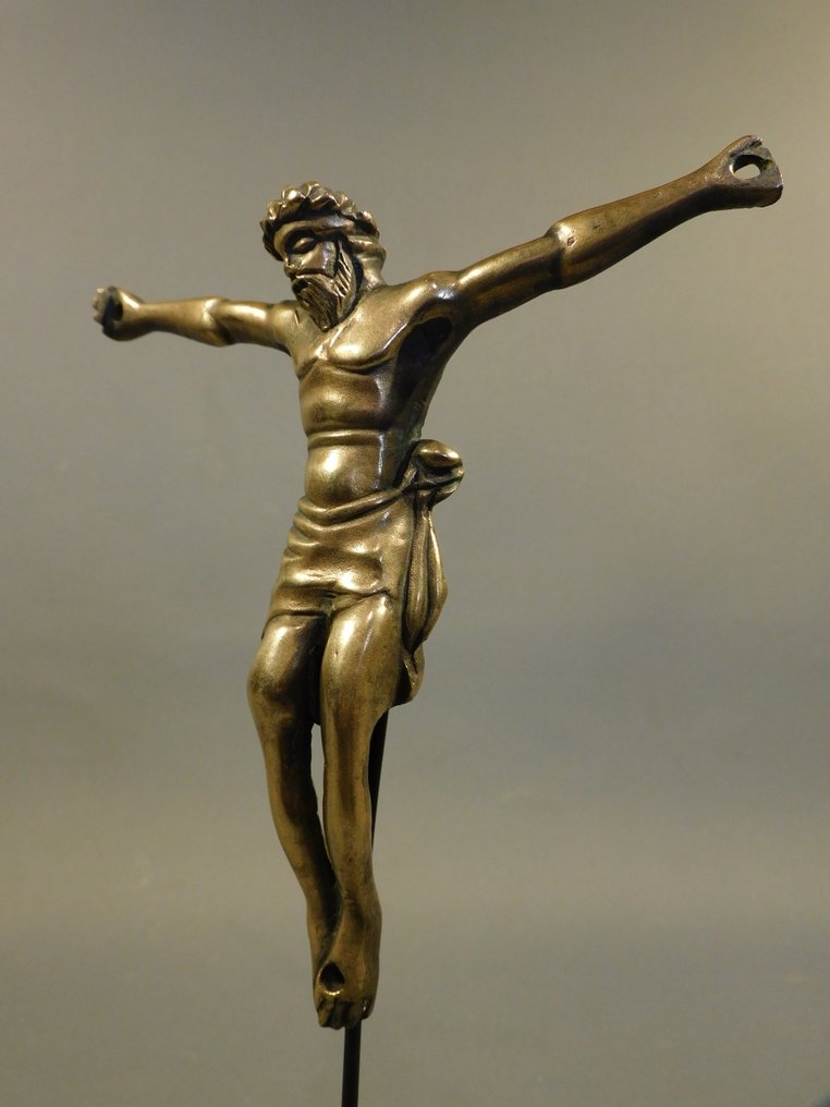 Γλυπτό, Corpus Christi - circa 1600 - 14 cm - Μπρούντζος #2.1