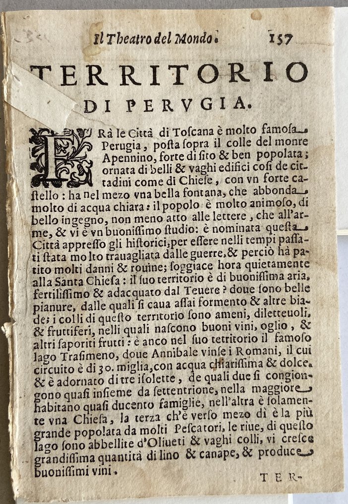 Italy - Umbria; Ortelius - Oropitum ( Territorio d'Orvieto ) - 1581-1600 #1.0