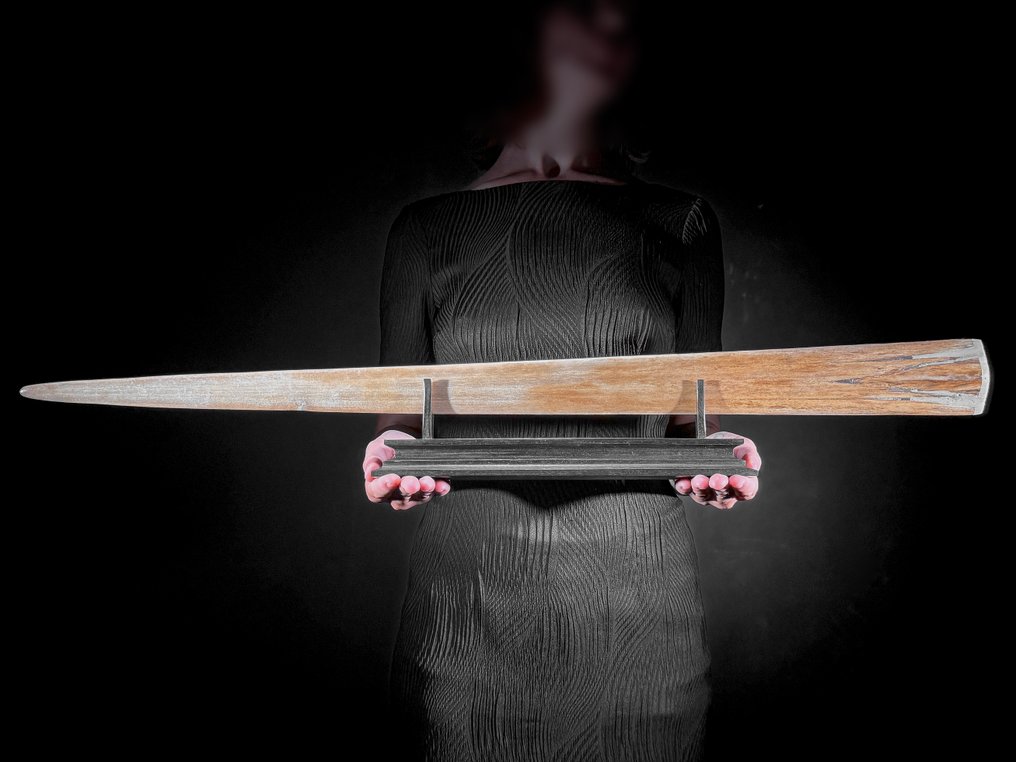 无底价 - 精美的大型细节丰富且风化的剑鱼牙雕刻 - 锦鲤鱼图案 吻突 - Xiphias Gladius - 12 cm - 85 cm - 6 cm- 非《濒危物种公约》物种 - (1) #4.3