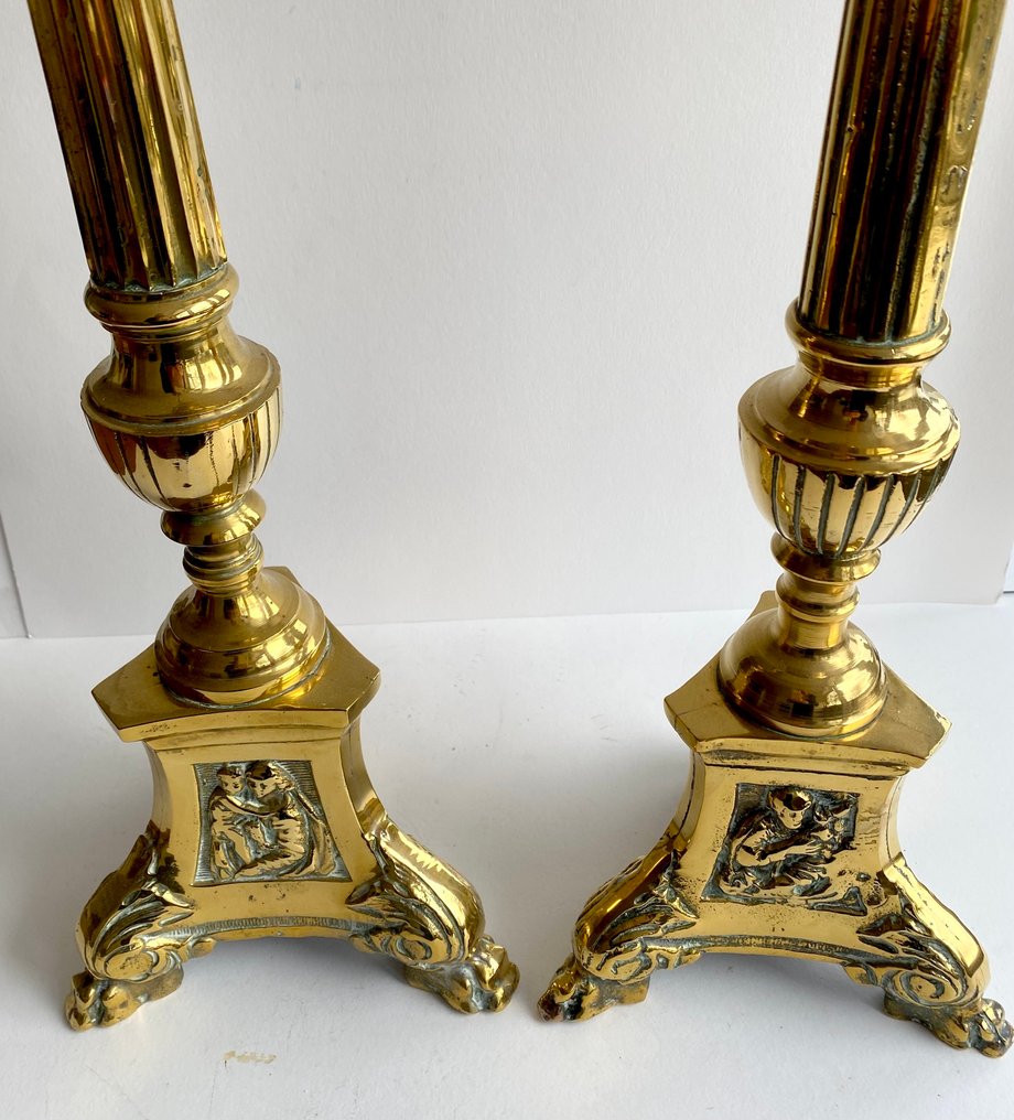 Κηροπήγιο (2) - Χαλκός - Ένα ζευγάρι χάλκινα κηροπήγια. #3.2