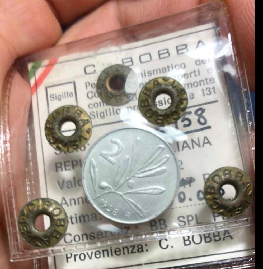 意大利，共和国 2 Lire 1958 "Ulivo" - Periziata Bobba #1.0