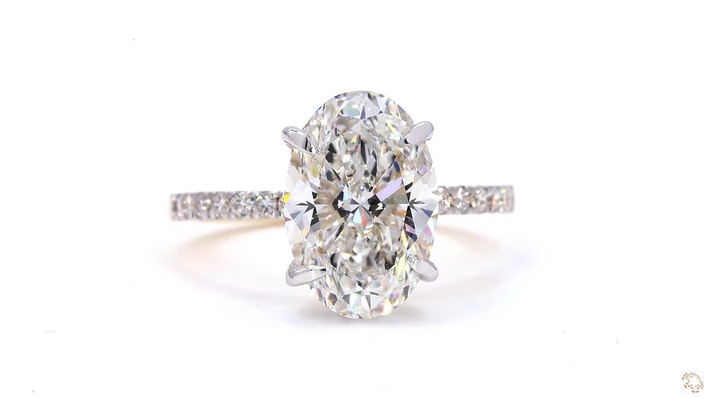 No reserve price - Ring - 18 kt. Yellow gold - 4.50ct. tw. Diamond (Lab-grown) - Diamond - E,VVS2 #1.0