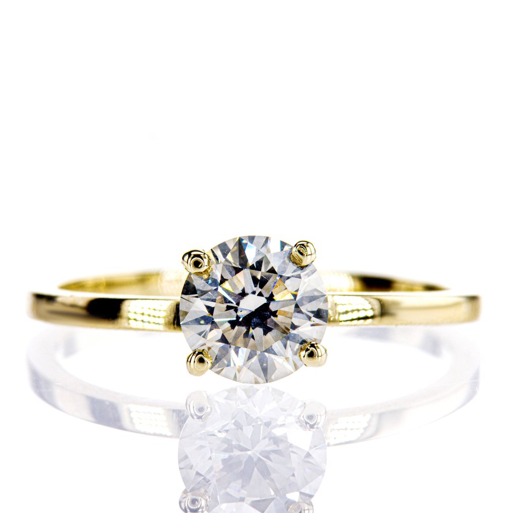 χωρίς τιμή ασφαλείας - Δαχτυλίδι αρραβώνων - 14 καράτια Κίτρινο χρυσό - 1.06ct. tw. Διαμάντι (Φυσικό) #1.0