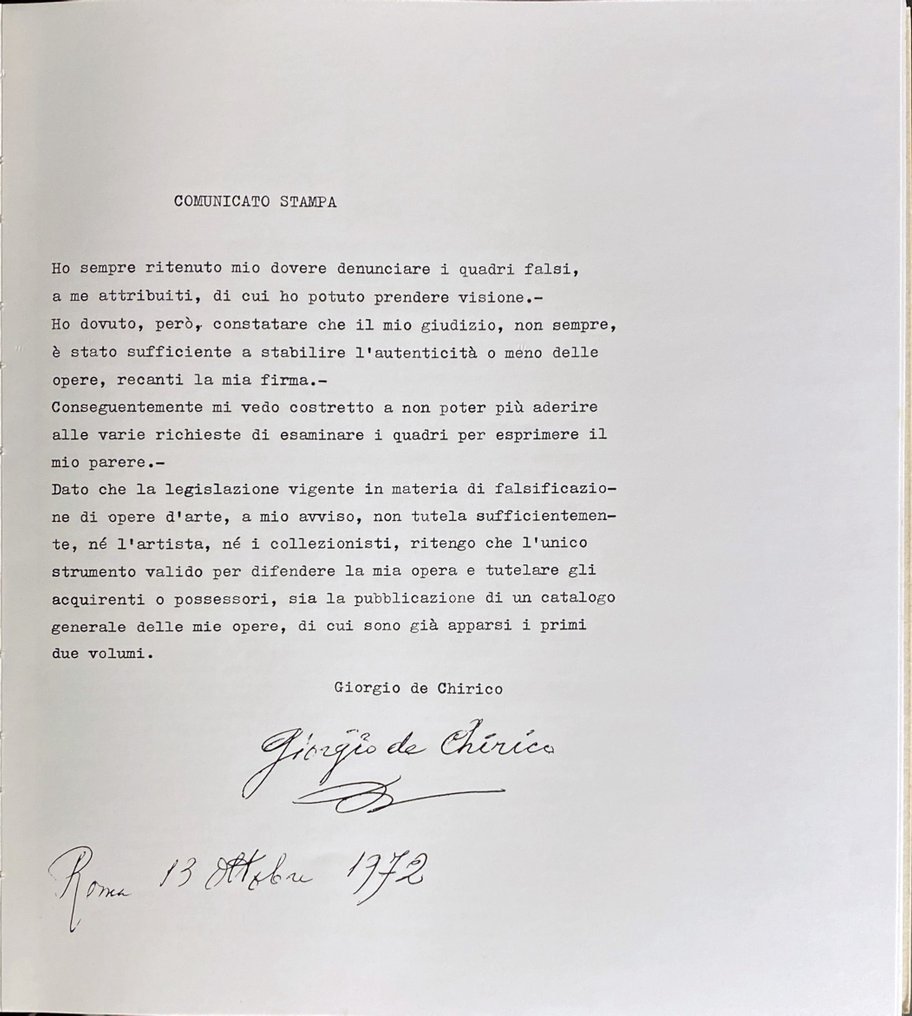 Claudio Bruni Sakraischik, Giorgio de Chirico - Catalogo Generale GIORGIO DE CHIRICO [Complete] - 1973-1987 #2.1