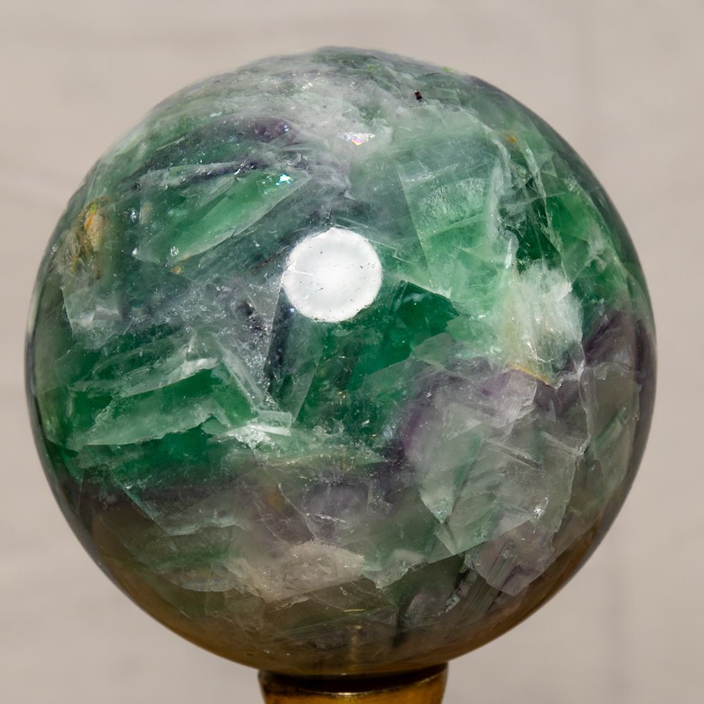 Fluorite Fine polished multicolor fluorite sphere - Height: 10.1 cm - Width: 10.1 cm- 1730 g #1.0