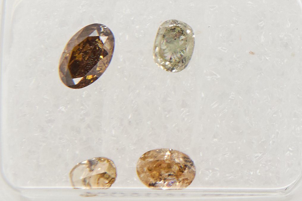 χωρίς τιμή ασφαλείας - 4 pcs Διαμάντι (Φυσικό) - 0.96 ct - Οβάλ - I1, I2, I3 - Gem Report Antwerp (GRA) #1.0