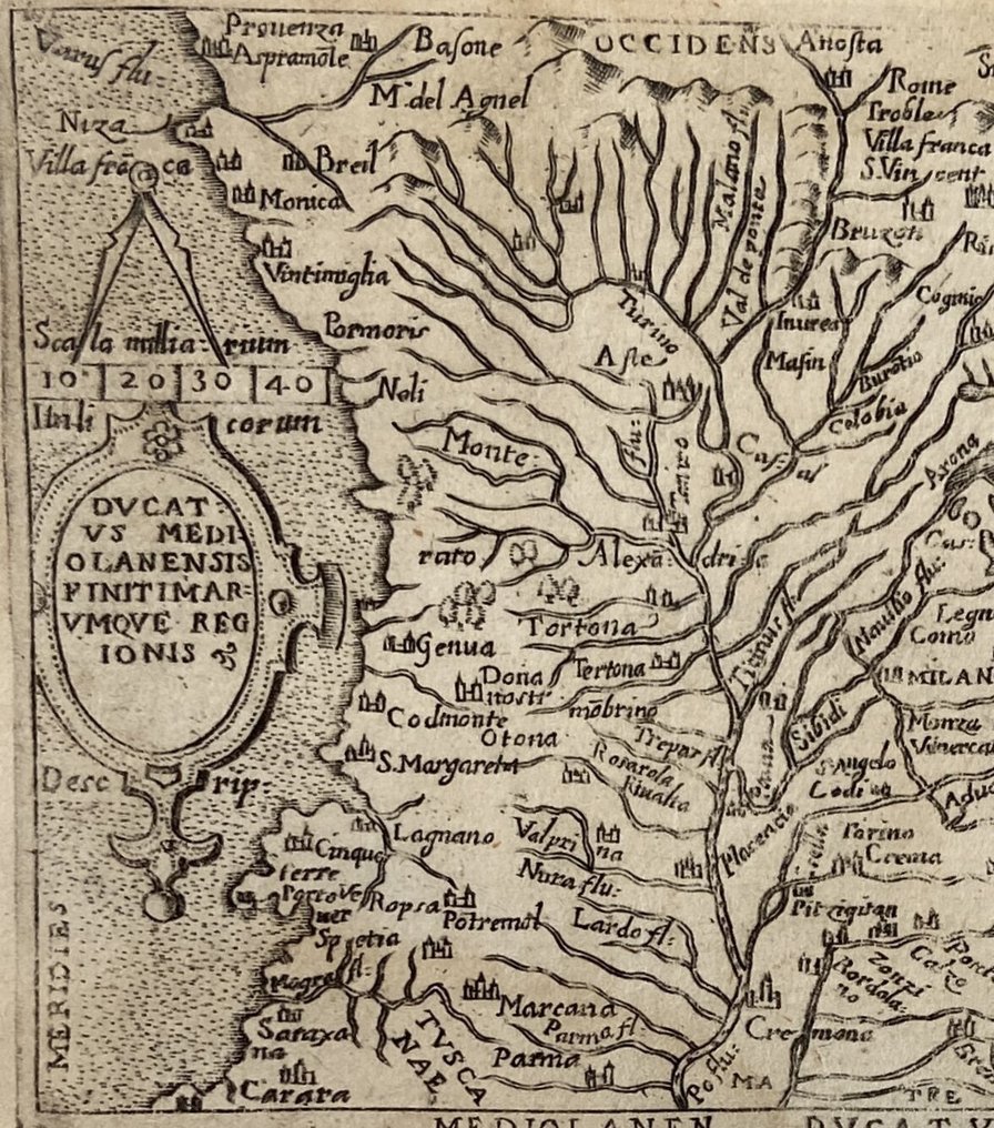 Italy - Lombardia - North ITALY; Ortelius - Ducatus Mediolanensis Finitimarumque regionis - Mediolanen Ducatus - 1581-1600 #4.3