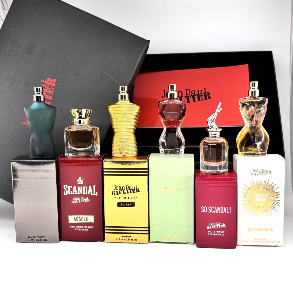 Themed collection - JEAN PAUL GAULTIER: 6 perfume miniatures + box with a photo notebook and pen #4.3