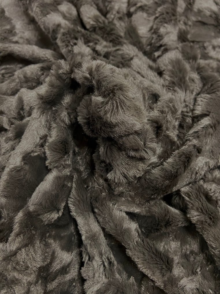 华丽且极其柔软的老鼠灰色毛绒外套 - 室內裝潢織物  - 500 cm - 150 cm #2.1