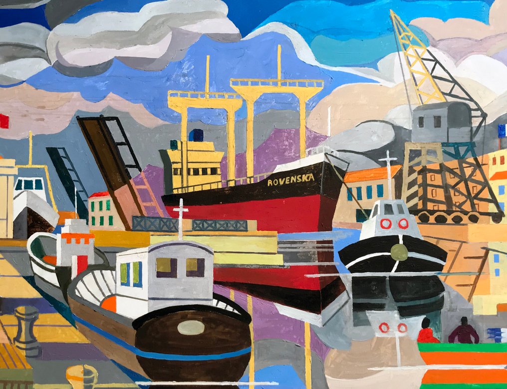 Armand Meffre (1929–2009) - Le Port de Sète - Rovenska #4.3