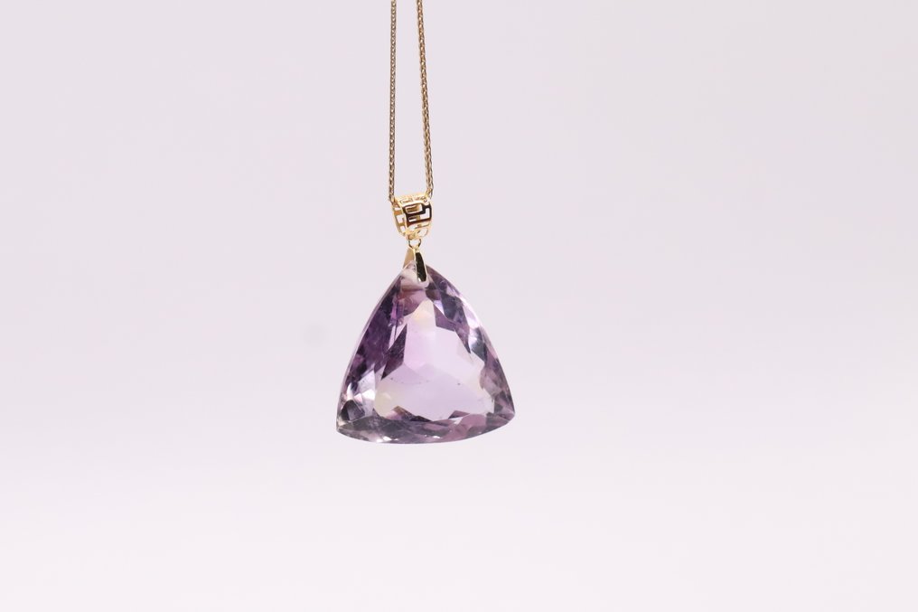 χωρίς τιμή ασφαλείας - Κρεμαστό κόσμημα - 18 καράτια Κίτρινο χρυσό, Αμετρίνη - 13.00ct. tw. Αμετρίνης - Φυσική Αμετρίνα #1.0