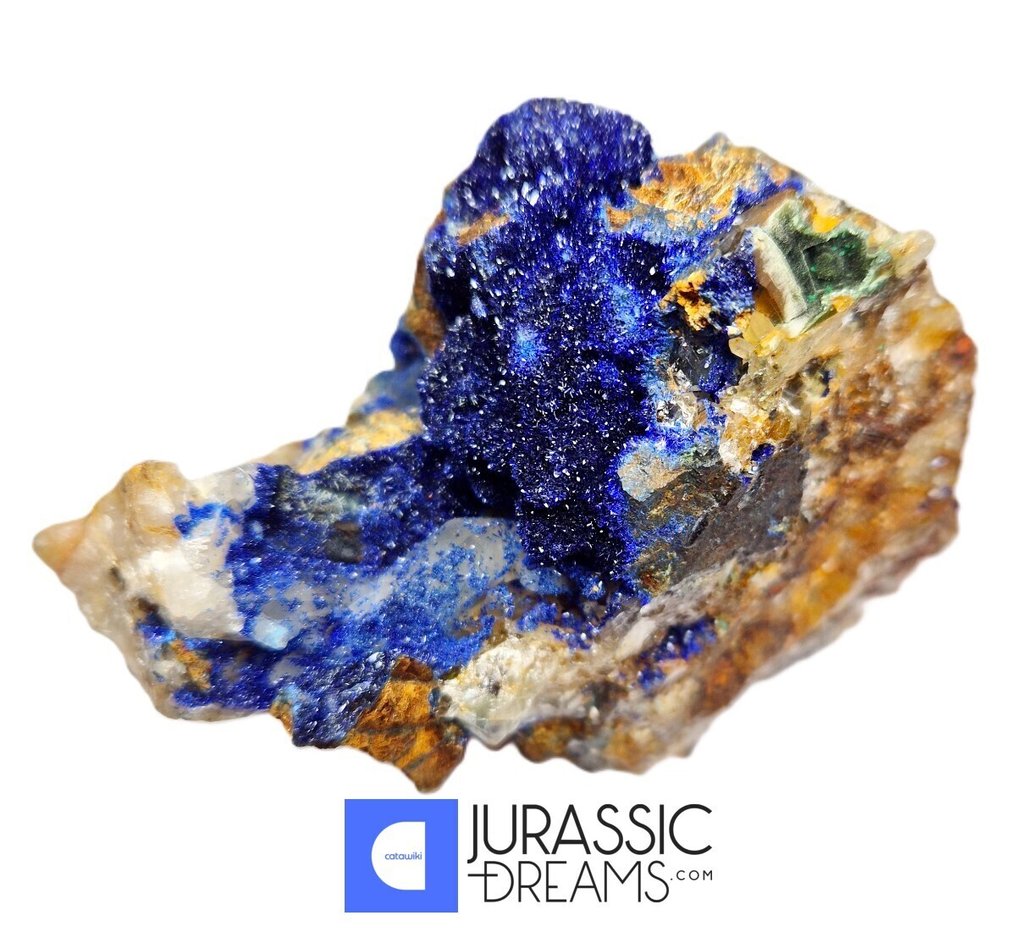 优质孔雀石晶体 + 硫化物(黄铁矿和黄铜矿)嵌于石英基质中- 252 g #1.0