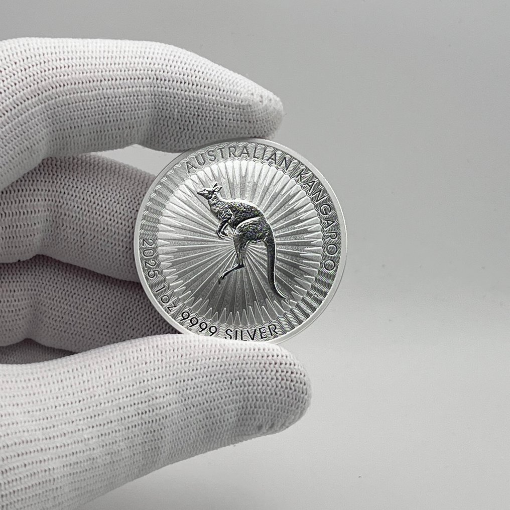 Australië. 1 Dollar 2025 – Kangaroo – 1 oz Silver coin .9999 BU – The Perth Mint (Zonder Minimumprijs) #1.0