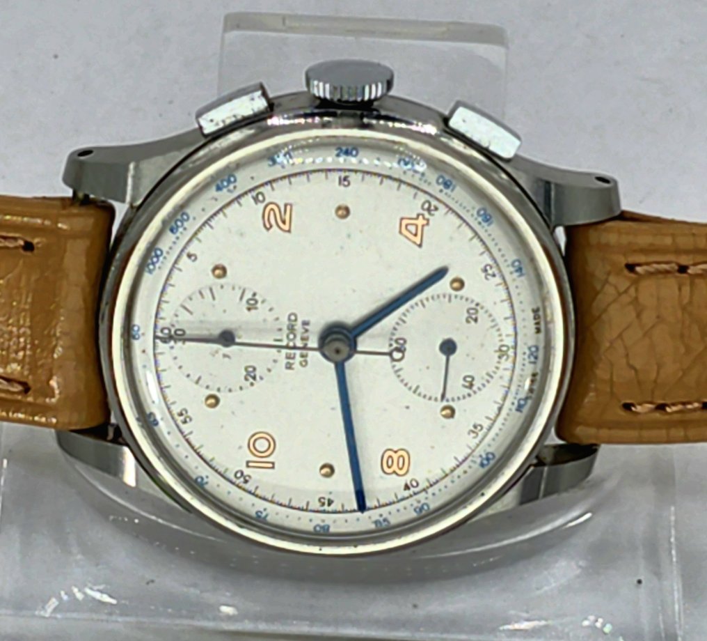 Record Watch & Co. - Geneve - Stahl Chronograph - Kaliber Valjoux 77 - Schweiz um 1940 - Herren - 1900-1949 #3.2