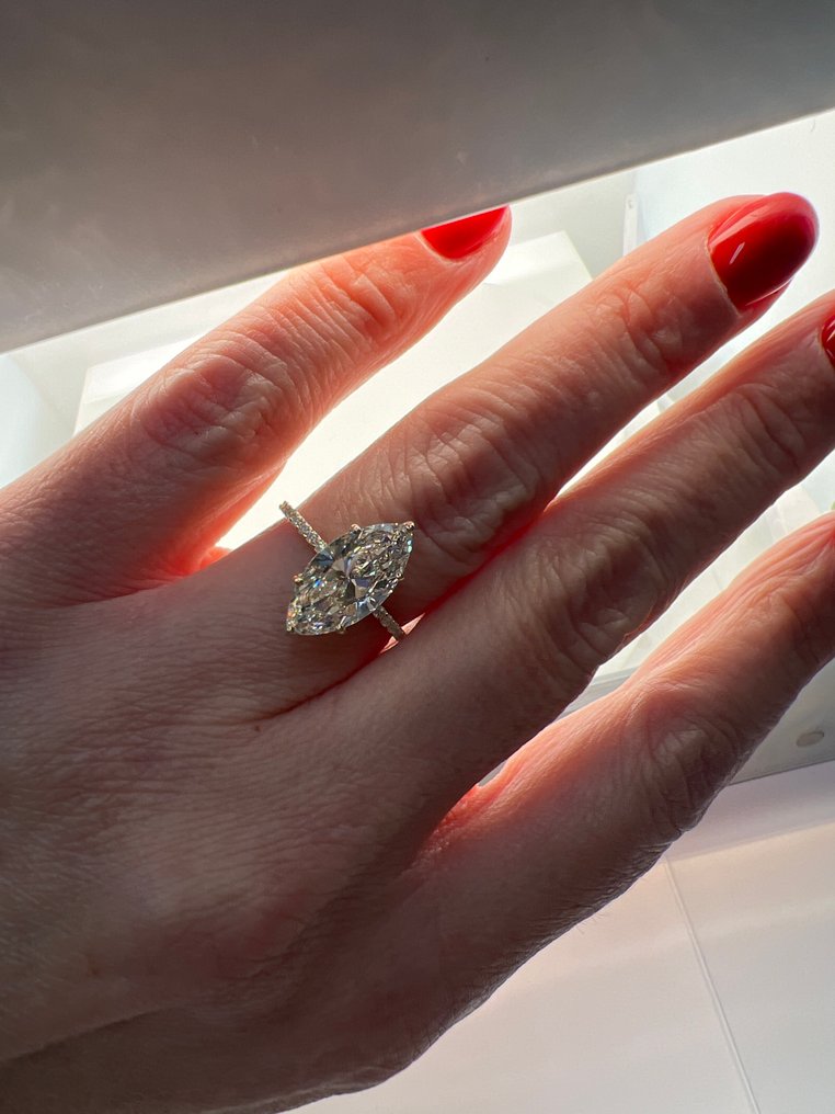 Gyűrű - 14 kt. Sárga arany - 3.24ct. tw. Gyémánt (Laboratóriumban előállított) - Gyémánt #3.2