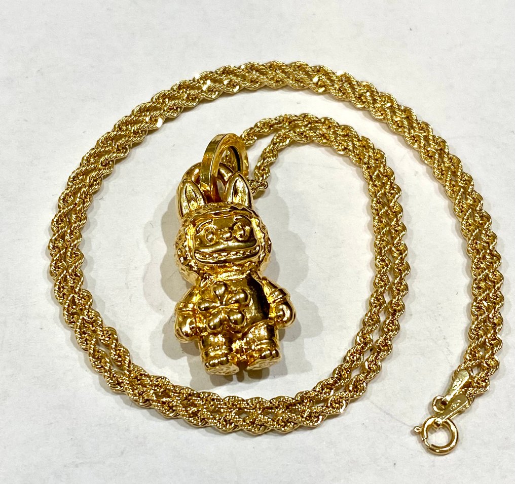 Senza prezzo di riserva - Collana con ciondolo - 18 carati Oro giallo - Labubu #4.3