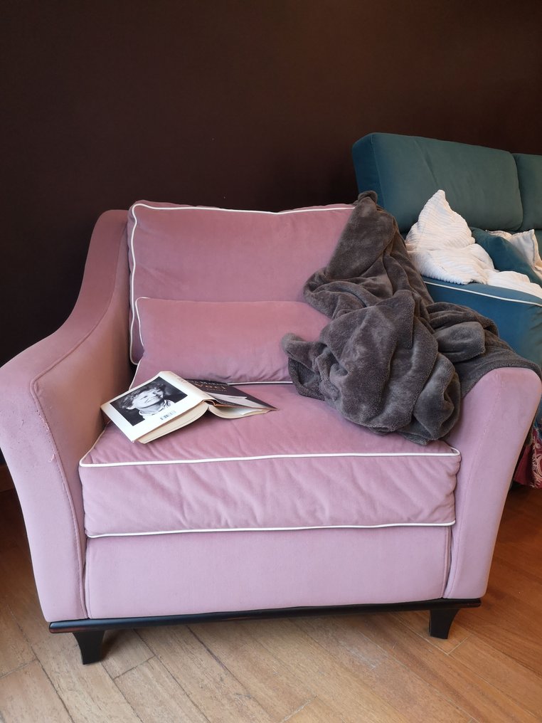 Sofable by Mantellassi - Πολυθρόνα - Ducale - Οξιά - ροζ βελούδο #1.0