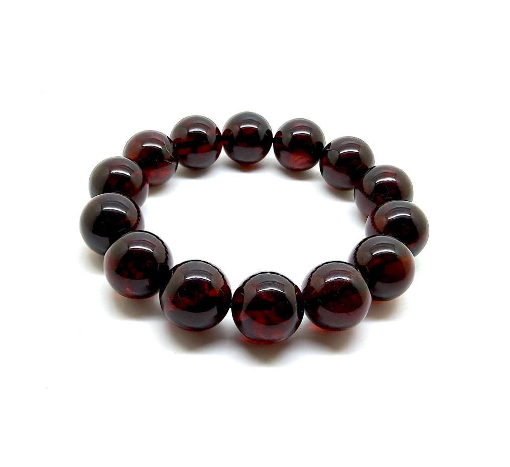 Αποκλειστικό βραχιόλι με χάντρες από βαλτικό κεχριμπάρι 17 mm, 38,4 g. - Κεχριμπάρι - Baltic amber - succinite #4.3