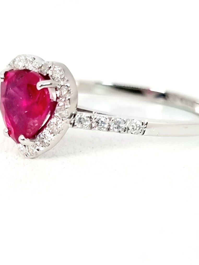 Ring - 18 kt. White gold Ruby - Diamond #4.3
