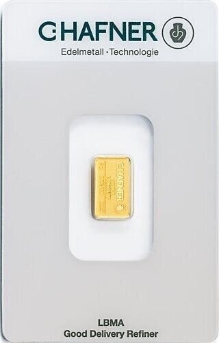 2 grams - Gold .999 - C. Hafner - Sealed & with certificate  (No reserve price) #1.0