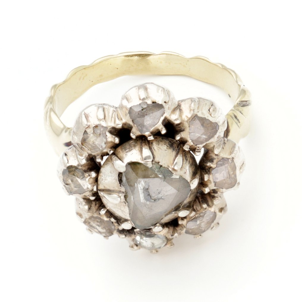 Bague - 14 carats Or jaune Diamant (Naturelle)  #1.0