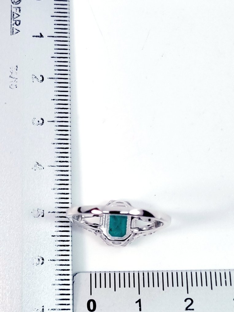 Δαχτυλίδι - 18 καράτια Λευκός χρυσός Σμαράγδι - Διαμάντι #4.3