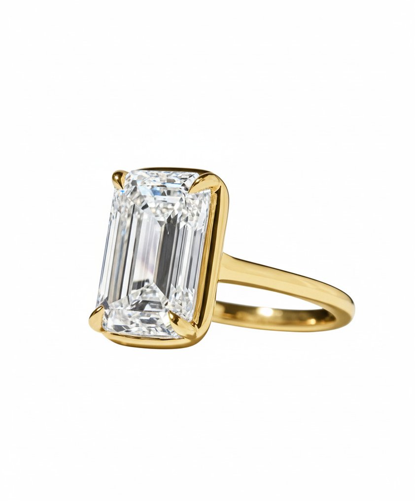 Gyűrű - 14 kt. Sárga arany - 5.00ct. tw. Gyémánt (Laboratóriumban előállított) #4.3