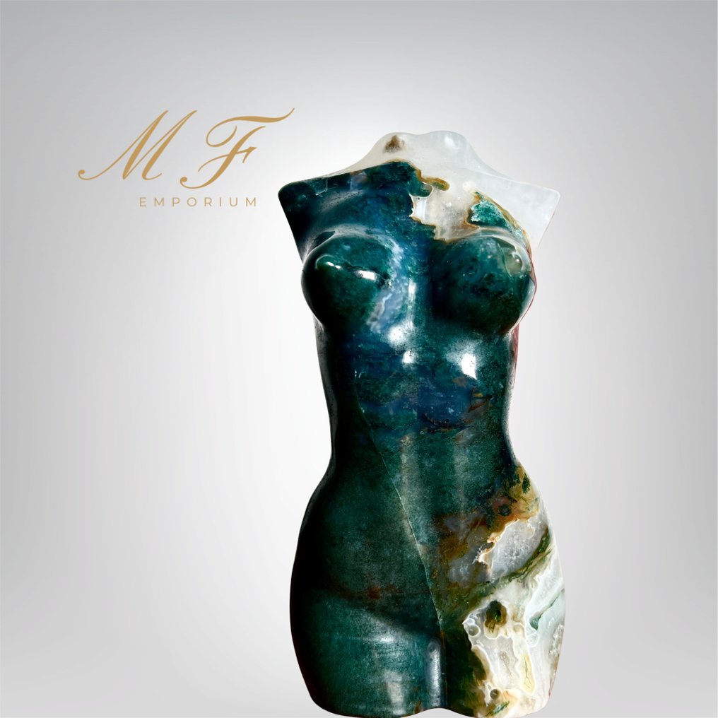 Magnificent large-sized bust in Agathe foam. Carving - Height: 160 mm - Width: 80 mm- 860 g - (1) #1.0