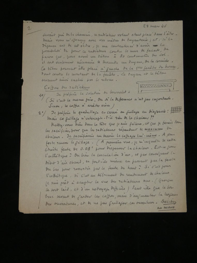 Roger Martin du Gard - « Anniversaire de mes 65 ans ! » - Lettre autographe signée avec croquis - 4 pages - 1946 #3.2