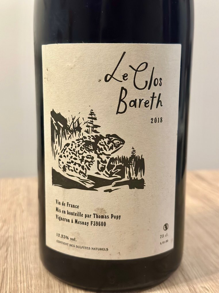 2018 Thomas Popy "Le Clos Bareth" - Jura - 1 Pullo (0.75L) #1.0