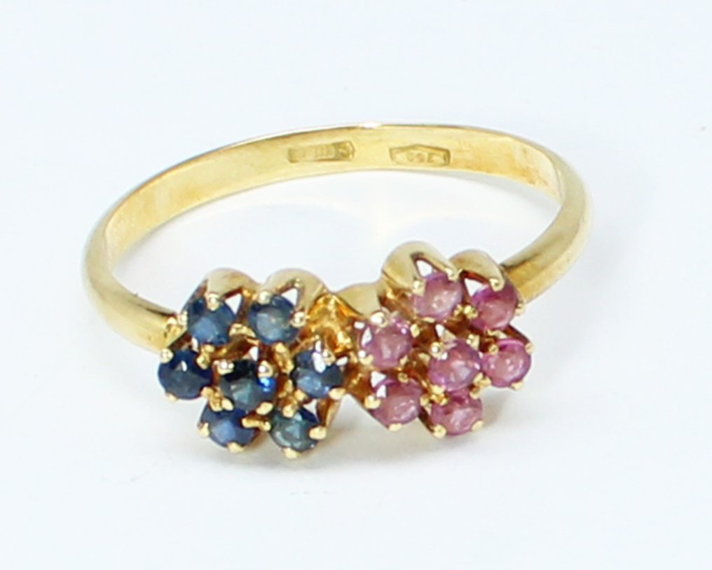 No reserve price - Ring - 18 kt. Yellow gold Ruby - Sapphire #1.0
