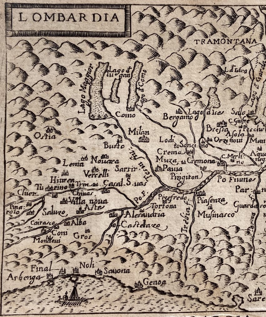 Italy - Lombardia - North ITALY; Ortelius - Lombardia - 1581-1600 #2.1