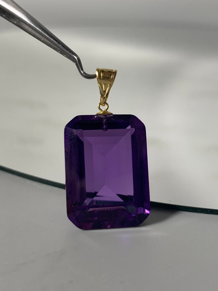 沒有保留價 - 墜飾 - 18 克拉 黃金 - 14.9 克拉天然紫水晶 #1.0