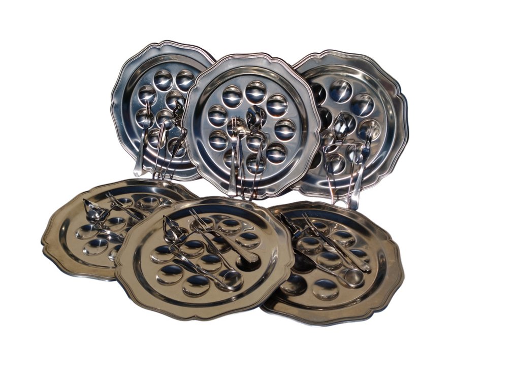 Guy Degrenne - 餐具組 (18) - met tangen en vorken - 鋼, 不銹鋼 - 设置蜗牛牌 #1.0