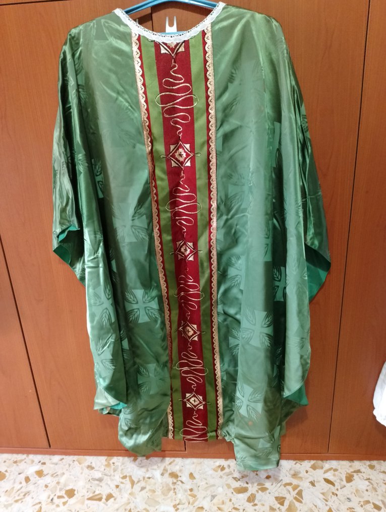 Casula Sacerdotale+Stola in Seta a 80-as/90-es években. (2) - Antik - Szabott anyag és anyag - 1980-1990 #3.2