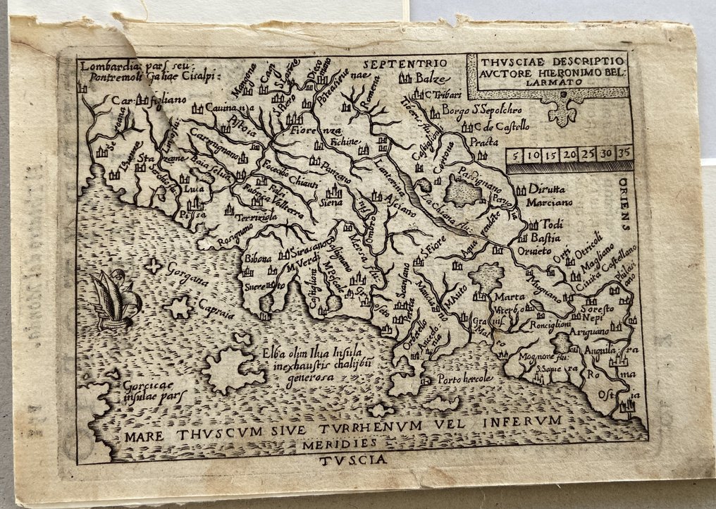 Italy - Toscana; Ortelius - Thusciae Descriptio Auctore Hieronimo Bellarmato- TUSCIA ( TOSCANA) - 1581-1600 #1.0