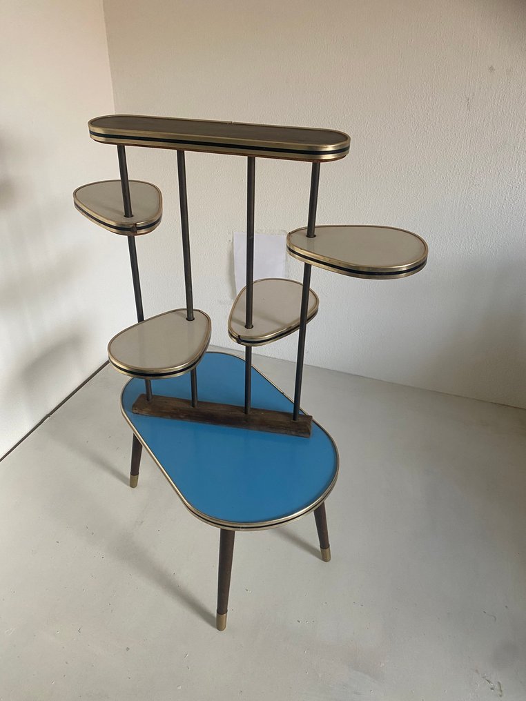 Side table - 鑄造黃銅 - 复古花卉架 / 花卉长凳 #4.3