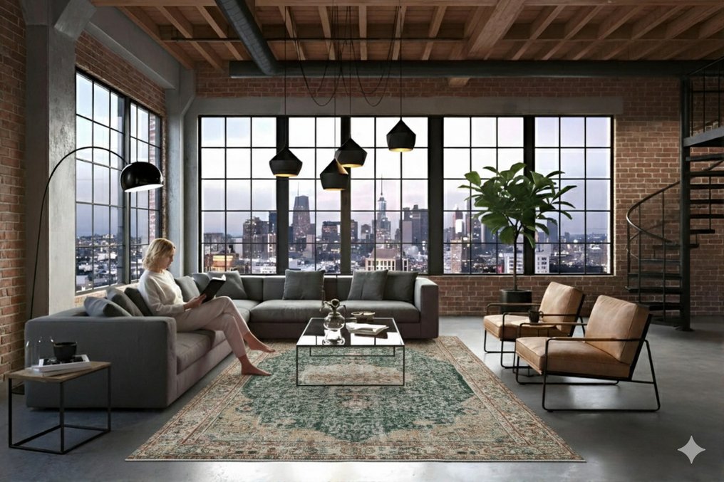 绿色复古 - 小地毯 - 245 cm - 160 cm - 带证书的手工制作 #1.0