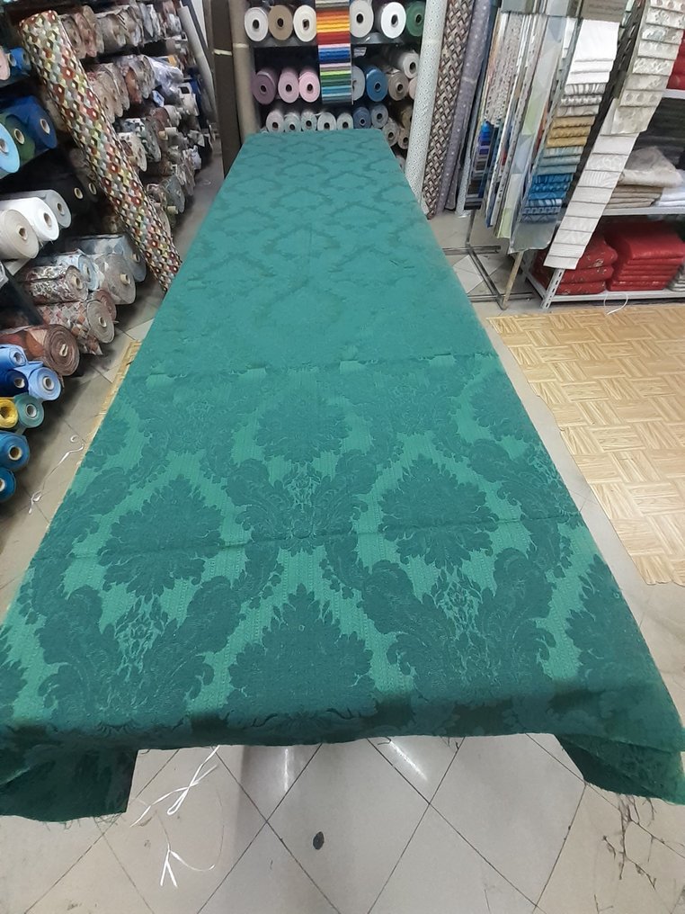 Tessuto per tappezzeria - 2.7 cm - 2.8 cm - TESSUTO BAROCCO VERDE #2.1