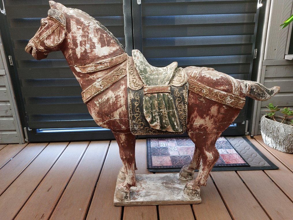 Ξύλινο άλογο σε στυλ TANG 100cm. - Ξύλο - Κίνα - 20th century #1.0