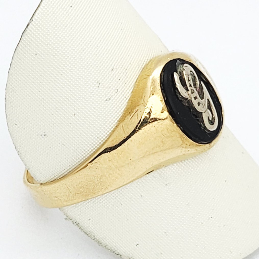 戒指 - 18K包金 黄金, 白金 -  3.00ct. tw. 缟玛瑙 #1.0