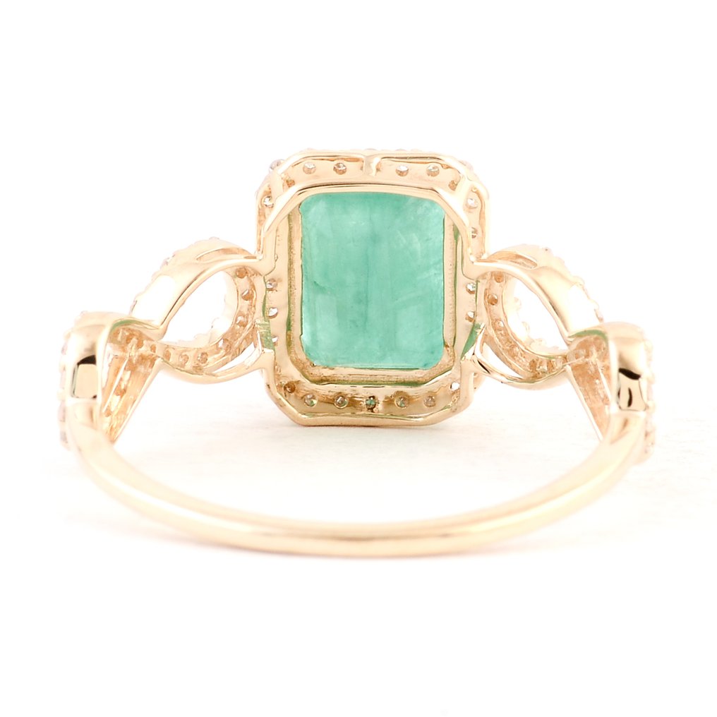 沒有保留價 - 戒指 - 14 克拉 黃金 - 1.71ct. tw. 綠柱石 - 鉆石 #2.1