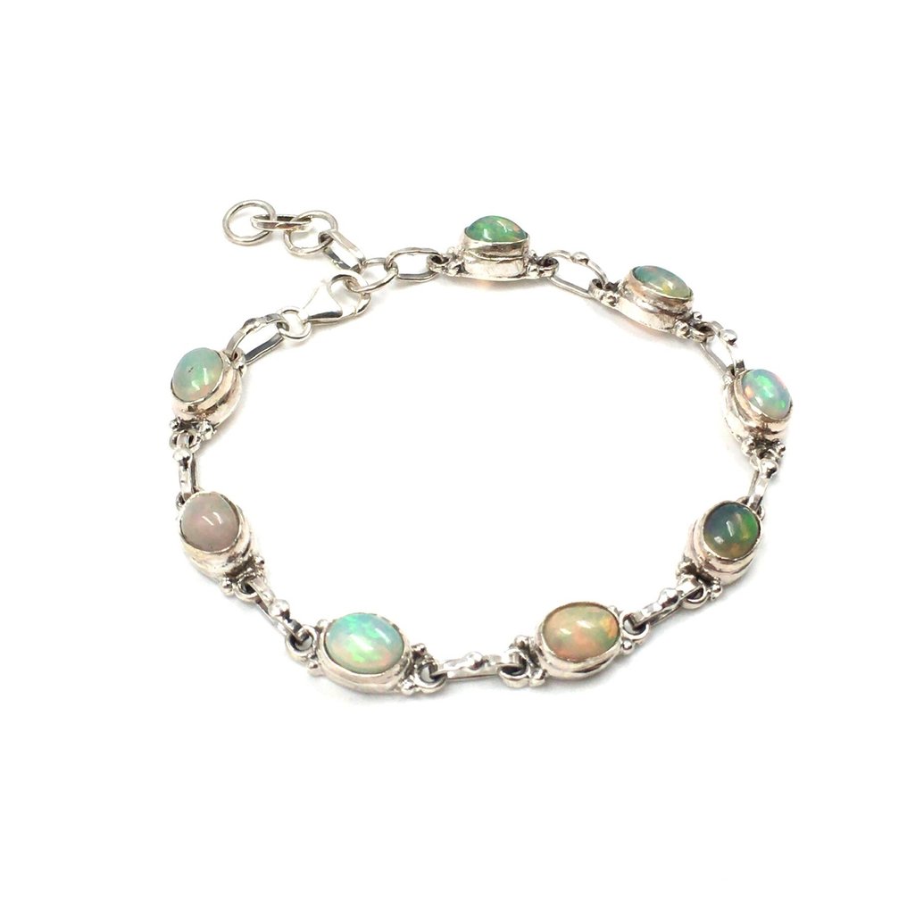 沒有保留價 - 手鈪 銀 -  8.00ct. tw. 蛋白石 - 925 #4.3