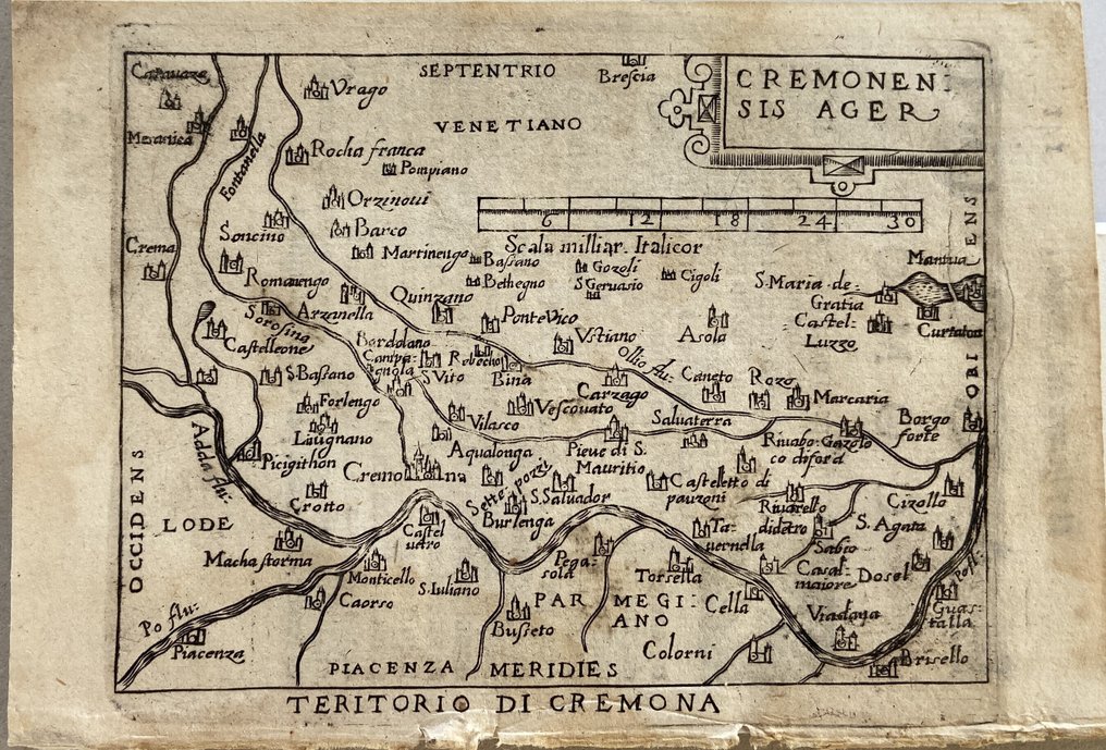 Italy - Lombardia; Ortelius - Cremonensis Ager - Teritorio di Cremona - 1581-1600 #1.0